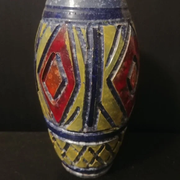 MCM Studio Pottery Handthrown Ceramic Terracotta Painted Vase